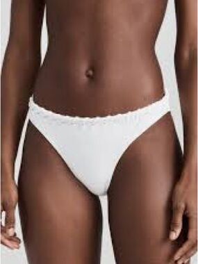 Good American White Lace-Up Bikini Bottom
